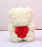 Valentine'S Day Gift Rose Bear Eternal Flower Rose Teddy Bear PE Foam Bear 25Cm Valentines Day