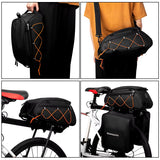 Bicycle Rear Seat Bag 3-In-1 Bike Rack Bag Trunk Bag Waterproof Cooler Bag with 2 Side Hanging Bags Cycle Cargo Luggage Bag