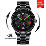 For NEKTOM VIP Client Steel Strap Spinning Luminous Car Wheel Watch