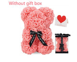 Valentine'S Day Gift Rose Bear Eternal Flower Rose Teddy Bear PE Foam Bear 25Cm Valentines Day