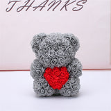 Valentine'S Day Gift Rose Bear Eternal Flower Rose Teddy Bear PE Foam Bear 25Cm Valentines Day