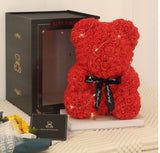 Valentine'S Day Gift Rose Bear Eternal Flower Rose Teddy Bear PE Foam Bear 25Cm Valentines Day