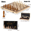 Magnetic Wooden Folding Chess Set Game Board 39Cm*39Cm Interior Storage Adult Kids Gift Family Game Chess Board