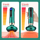 12 Levels Intelligent Cupping Massager Negative Pressure Infrared Heating Wireless Scraping Apparatus Dredge Meridian Relax