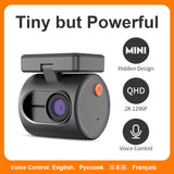 2K Dash Camera for Cars DVR  Dash Cam MINI 3 Video Recorder Emergency Voice Control Night Vision Wifi APP Monitor Dashcam