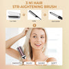 Thermal Brush Cordless,22 Mm USB Rechargeable Hot Brush Hot Comb,3 in 1 round Hair Brush-Hair Volumizer Curl Brush,Travel Hair Straightener Brush,Hot Brushes for Hair Styling,3 Temp Levels (White)