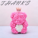 Valentine'S Day Gift Rose Bear Eternal Flower Rose Teddy Bear PE Foam Bear 25Cm Valentines Day