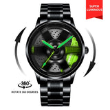 For NEKTOM VIP Client Steel Strap Spinning Luminous Car Wheel Watch