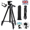 Lightweight Aluminium Tripod Telescopic Camera DSLR Stand with Phone Holder UK