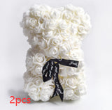 Valentine'S Day Gift Rose Bear Eternal Flower Rose Teddy Bear PE Foam Bear 25Cm Valentines Day