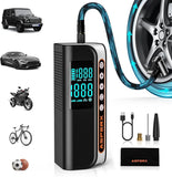 Electric Tire Inflator,Portable 160PSI Car Air Compressor with Pressure Detection,Emergency LED Light,Digital Tire Pump-Automatic Shutoff