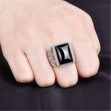 2021 Trendy Silver 925 Ring For Men Jewelry Cool Hollow Flower Male Finger Ring For Wedding Accessorie With Stones