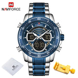 NAVIFORCE Fashion Men's Watches Luxury Original Quartz Digital Analog Sport Military Wrist Watch for Man Waterproof Steel Clock