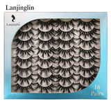 LANJINGLIN 3/5/16 Pairs Multipack Mink Eyelashes Set False Lashes Makeup 3D Mink Lashes False Eyelash Extension Wholesale Lash