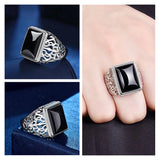 2021 Trendy Silver 925 Ring For Men Jewelry Cool Hollow Flower Male Finger Ring For Wedding Accessorie With Stones