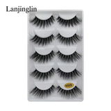 LANJINGLIN 3/5/16 Pairs Multipack Mink Eyelashes Set False Lashes Makeup 3D Mink Lashes False Eyelash Extension Wholesale Lash