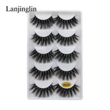 LANJINGLIN 3/5/16 Pairs Multipack Mink Eyelashes Set False Lashes Makeup 3D Mink Lashes False Eyelash Extension Wholesale Lash