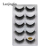 LANJINGLIN 3/5/16 Pairs Multipack Mink Eyelashes Set False Lashes Makeup 3D Mink Lashes False Eyelash Extension Wholesale Lash