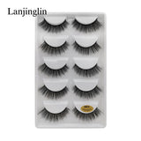 LANJINGLIN 3/5/16 Pairs Multipack Mink Eyelashes Set False Lashes Makeup 3D Mink Lashes False Eyelash Extension Wholesale Lash