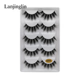 LANJINGLIN 3/5/16 Pairs Multipack Mink Eyelashes Set False Lashes Makeup 3D Mink Lashes False Eyelash Extension Wholesale Lash