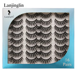 LANJINGLIN 3/5/16 Pairs Multipack Mink Eyelashes Set False Lashes Makeup 3D Mink Lashes False Eyelash Extension Wholesale Lash