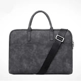 Waterproof Leather Laptop Case with Shoulder Strap