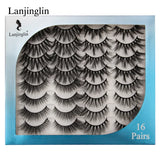 LANJINGLIN 3/5/16 Pairs Multipack Mink Eyelashes Set False Lashes Makeup 3D Mink Lashes False Eyelash Extension Wholesale Lash