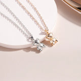 New Simple Style Cute Bear Necklaces for Women Gold Silver Color Chain Necklaces Pendants Trendy Modern Girls Jewelry Gifts