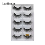 LANJINGLIN 3/5/16 Pairs Multipack Mink Eyelashes Set False Lashes Makeup 3D Mink Lashes False Eyelash Extension Wholesale Lash