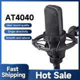 Audio-Technica AT4040 Studio Recording Microphone Condenser Sound Recording Mic for Voice Overs/Studio Recordings podcast mic