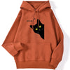 Winter Women Hoodies Meow Black Cat Printed Pullover Pocket Drop Sleeves Hoody Breathable Loose Sweatshirts Cute Ladies Clothes