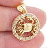 Lucky Zodiac Sign Pendant Charm Twelve Constellation Gold Plated Zircon Cancer Virgo Scorpio For Women DIY Necklace Fine Jewelry