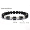 Noter Stylish Onyx Stone Bracelet For Men 8mm Natural Howlite Tiger Eyes Braslet Hematite Healing Braclet Leisure Pulseira Joias