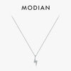 MODIAN 925 Sterling Silver Simple Lightning Pendant Necklace Stackable Trendy Neck Chain For Women Girls Party Fine Jewelry Gift