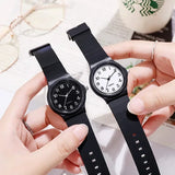 2024 New 1Pc Black Children's Watches Silicone Strap Soft Small Wrist Watches Teen Boys Girls WristWatch Unisex Kids Watches