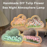 Handmade DIY Tulip Flower Sea Night Atmosphere Lamp Clouds Tulip Lamp Bedroom Ornaments Decoration Mirror Table Lights New 2025