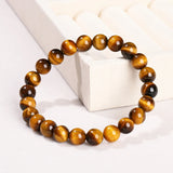 JD High Quality Natural Yellow Tiger Eye Stone Beaded Bracelet Women Men Handmade Yoga Meditaton Couple Healing Lovers Bangles