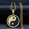 Yin Yang Gossip Necklace for Women/Men Stainless Steel Silver Color Ba Gua Taichi Chain Jewelry collar acero inoxidable N3615S02