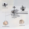 52 Inch Crystal Chandelier Fan Dual Finish Reversible Blades, Fandelier,Ceiling Fan With Remote Control 3 Speed (Low,Mid,High) f