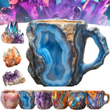 Mineral Crystal Coffee Mug, 2024 New Multi Colour Natural Mineral Crystal Coffee Mug, Colourful Elegant Birthday Gift for Home