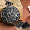 3D Dragon Mechanical Pocket Watch Fob Chain Luxury Steampunk Skeleton Engraved Roman Numeral Clock for Men Women Pocket Watches