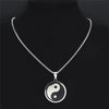 Yin Yang Gossip Necklace for Women/Men Stainless Steel Silver Color Ba Gua Taichi Chain Jewelry collar acero inoxidable N3615S02