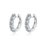 EWYA 100% Real 3.5mm 0.2ct Moissanite Hoop Earrings for Women S925 Sterling Silver Earring Luxury Designer Wedding Fine Jewelry