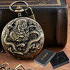 3D Dragon Mechanical Pocket Watch Fob Chain Luxury Steampunk Skeleton Engraved Roman Numeral Clock for Men Women Pocket Watches