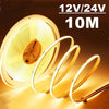 8m 9m 10m LED COB Strip 320LED DC 12V 24V FOB LED Lights for Room Bedroom Decor High Density Soft Flexible Neon Tape Light Lamp