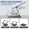 Laptop Stand for Desk Adjustable Computer Stand with 360° Rotating Base Ergonomic Laptop Riser for Collaborative Work Foldable