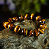 Natural Grade Yellow Tiger Stone Tiger Crystal Stone Wood Changed Stone Crystal Bracelet for Men and Women Lucky Jewelry