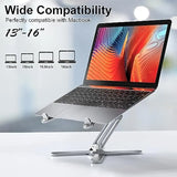 Adjustable Laptop Stand with 360 Rotating Base Aluminum Laptop Riser for Desk Foldable Ergonomic Notebook Stand Holder Compatib