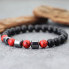 Noter Stylish Onyx Stone Bracelet For Men 8mm Natural Howlite Tiger Eyes Braslet Hematite Healing Braclet Leisure Pulseira Joias