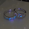 Luminous Blue Green Light Star Ring Glow In Dark Fluorescent Heart Ring Women Men Couple Finger Rings Jewelry Adjustable